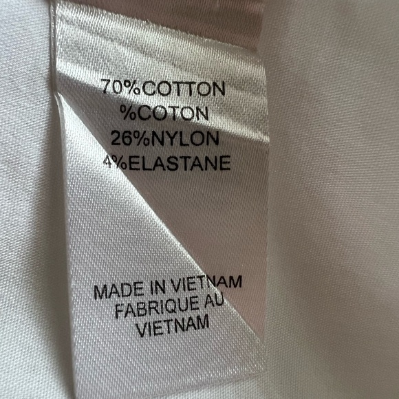 Tahari L/Sleeve Women’s Button Front, Fitted Back WhiteTop Size 10 French Cuffs. - Picture 7 of 8